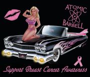 Atomic Barbell Pin-up illustration for a fundraising campaign